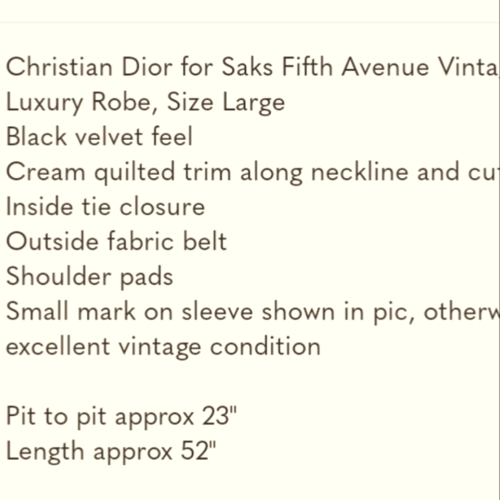 Vintage Christian Dior Luxury Robe - Picture 16 of 16